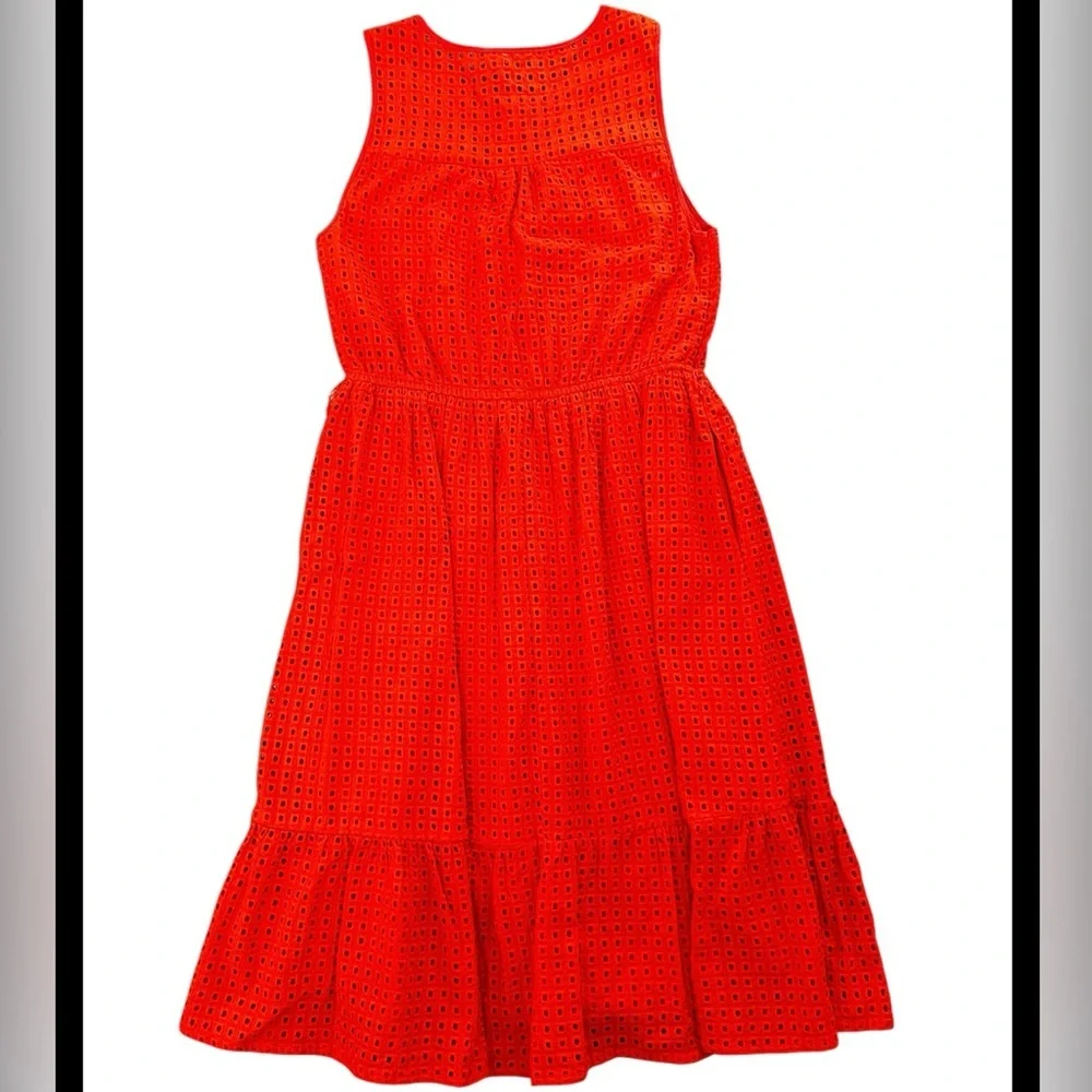 Melloday orange Eyelet Ruffle Hem dress Nordstrom - Picture 2 of 13